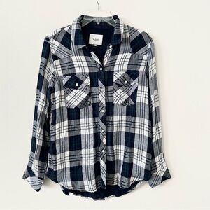 Rails Kendra White Navy Forest Flannel